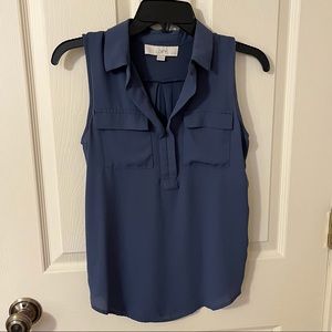3/$20 🍒 Loft Collared Tank Shirt Periwinkle Blue